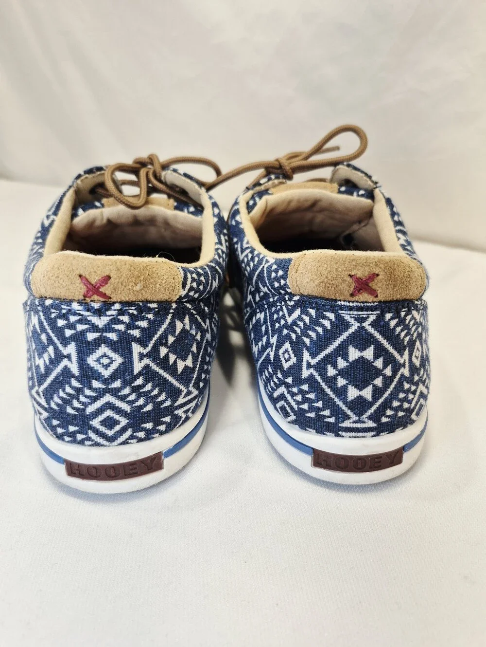 Twisted X Men's 9 Southwestern HOOey Loper Sneakers Moc Toe WHYC006 Blue White